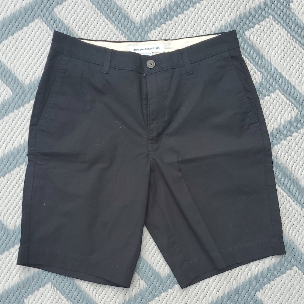 2/$40 NWOT Amazon Essentials Black Flat Front Shorts Casual